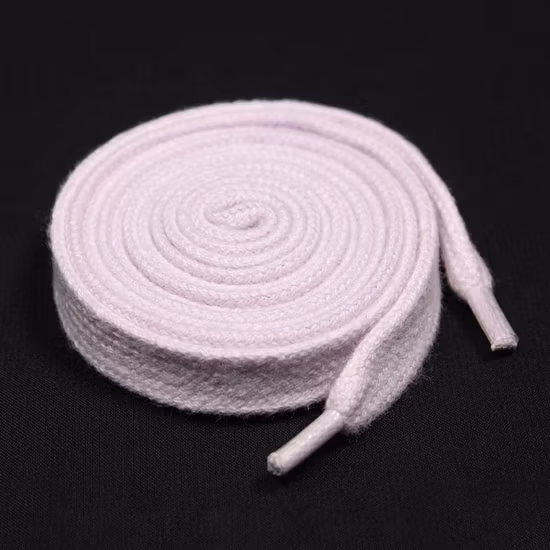 플라스틱 팁이 있는 흰색 맞춤형 플랫 슈즈 레이스